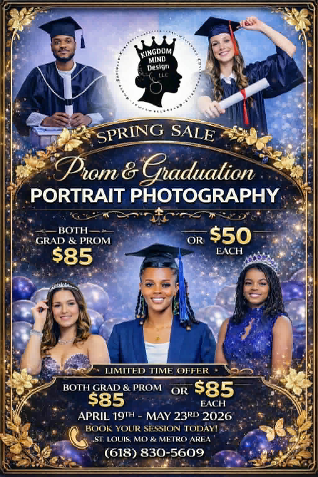 Cap & Gown Classic Photos- Spring Sale!